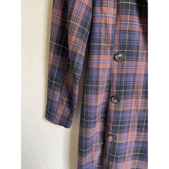 Closet. London Plaid Jacket Red Purple Black US Size 6 - Picture 4 of 7